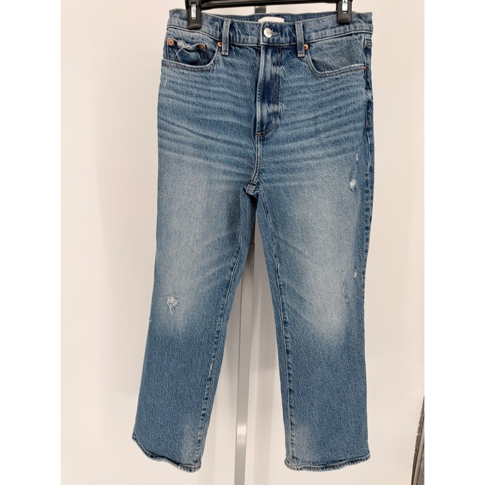 Pistola Grover High Rise Straight Leg Distressed‎ Jeans Medium Wash Size 29